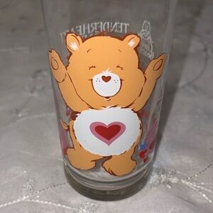 1983 Care Bear Pizza Hut Glass Tumbler Tenderheart Bear American Greetings